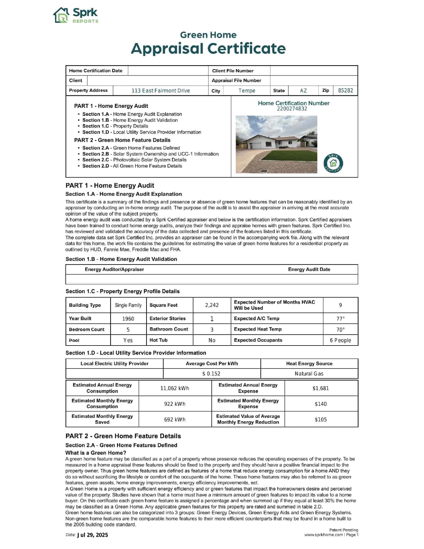 Green Appraisal Report | Sprk