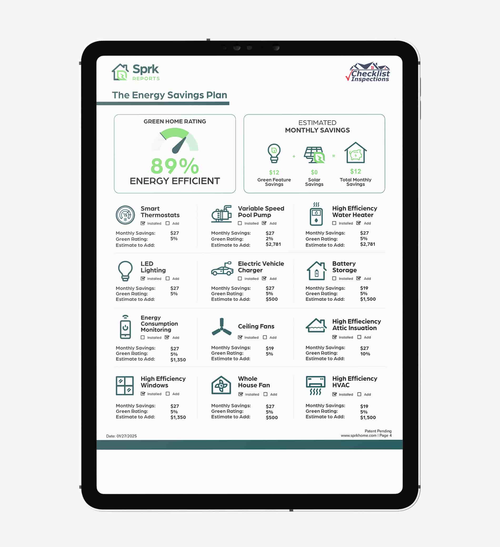 Solar Listing Report example