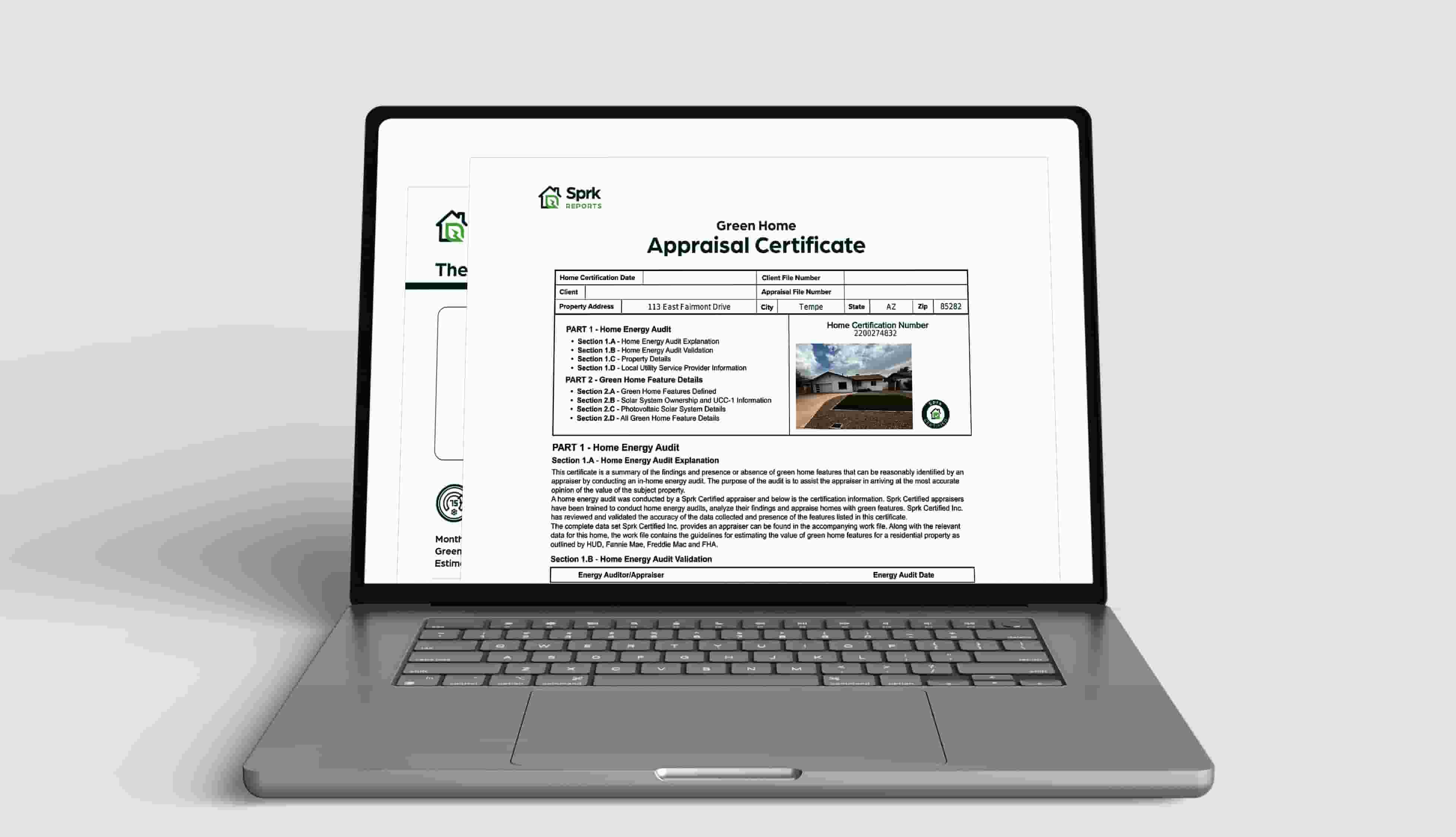 Green Home Appraisal Report example