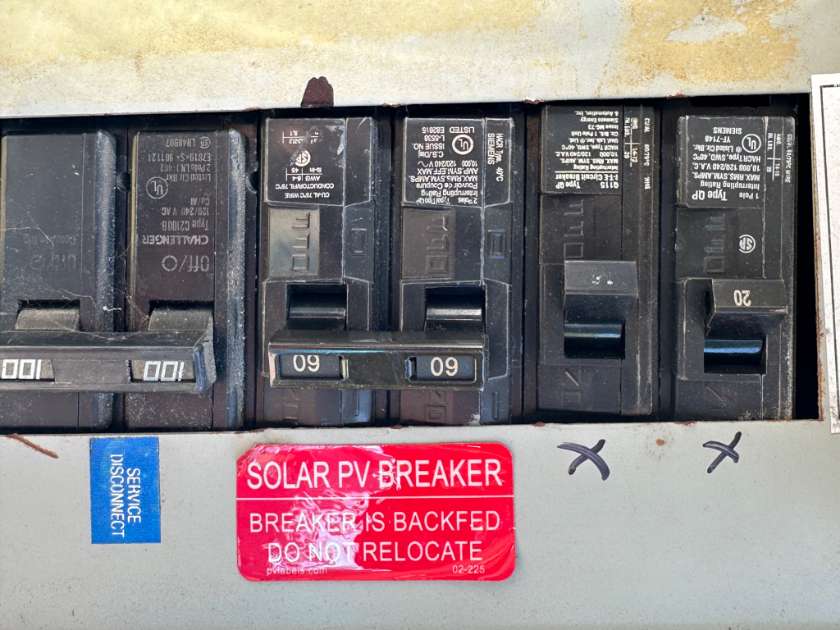 Solar Breakers Installed Incorrectly